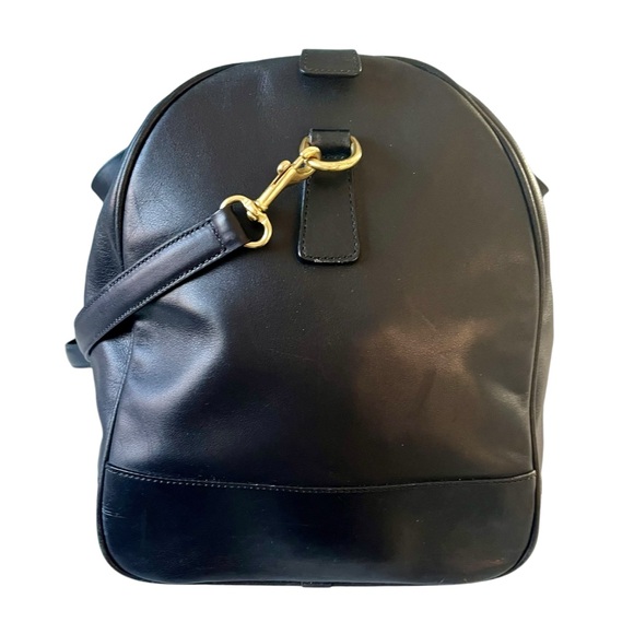 VTG Coach Black Leather Weekender Travel Duffle Bag w/ Shoulder Strap & Hangtag - Picture 4 of 15